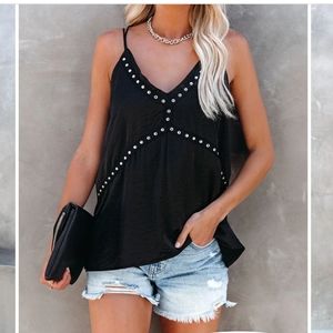 Embellished strappy tank